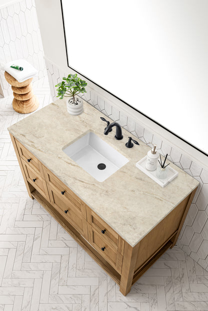Renovate for Less Atlanta Breckenridge 48" Single Vanity, Light Natural Oak, w/ 3 CM Tajnar Eclos Top