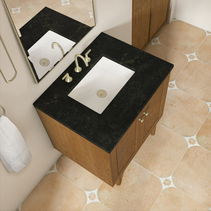 Renovate for Less Atlanta Laurent 30" Single Vanity, Honey Oak w/ 3 CM Phantome Eclos Top