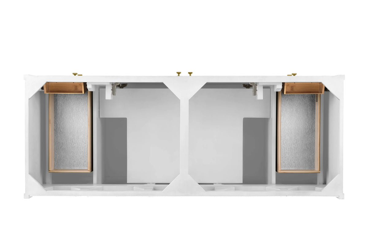 Chicago 60" Double Vanity, Glossy White, w/ 3 CM Charcoal Soapstone Silestone® Top