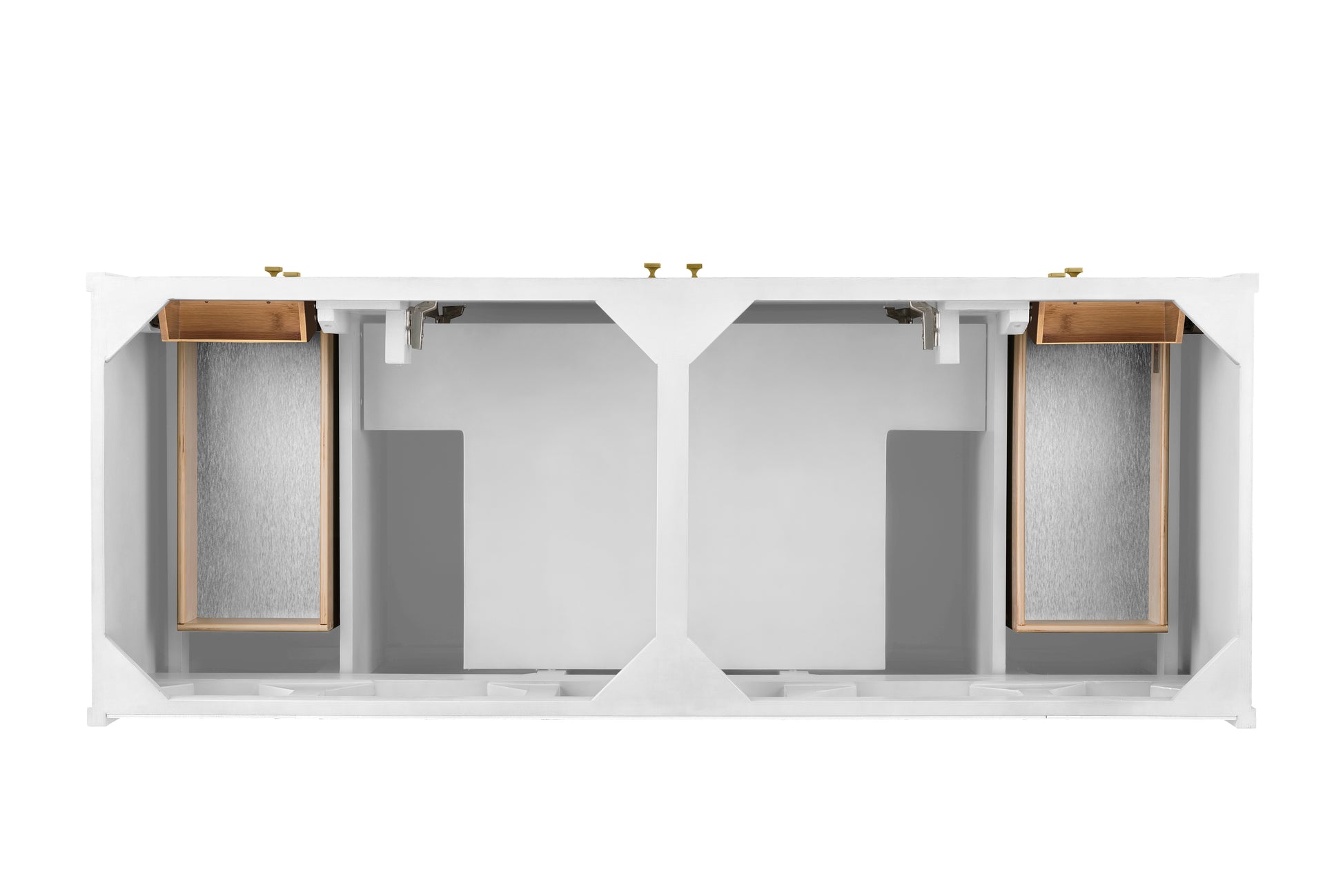 Renovate for Less Atlanta Chicago 60" Double Vanity, Glossy White, w/ 3 CM Eternal Jasmine Pearl Silestone® Top