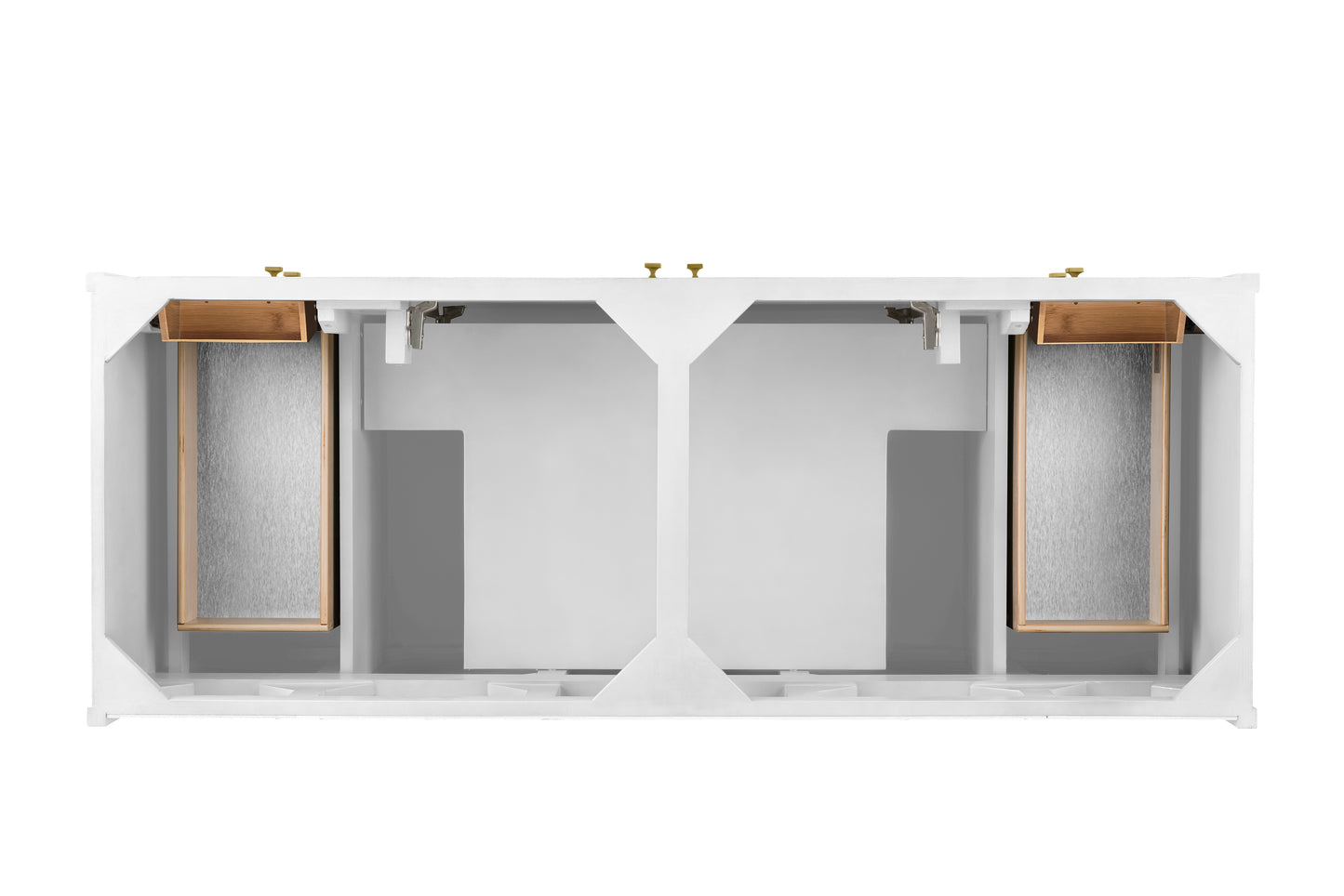 Renovate for Less Atlanta Chicago 60" Double Vanity, Glossy White, w/ 3 CM Carrara Marble Top