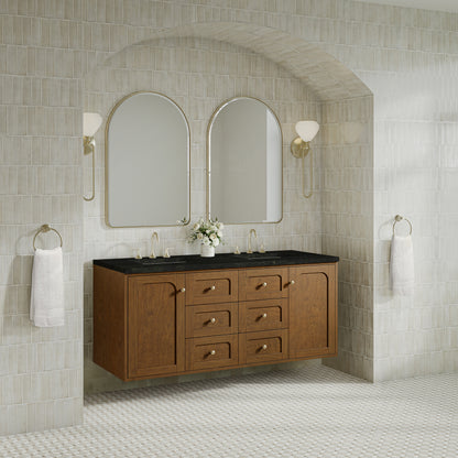 Renovate for Less Atlanta Laurent 60" Double Vanity, Honey Oak w/ 3 CM Phantome Eclos Top