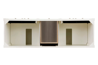 Renovate for Less Atlanta Brittany 72" Double Vanity, Bright White Vanity w/ 3 CM Ethereal Noctis Silestone Top