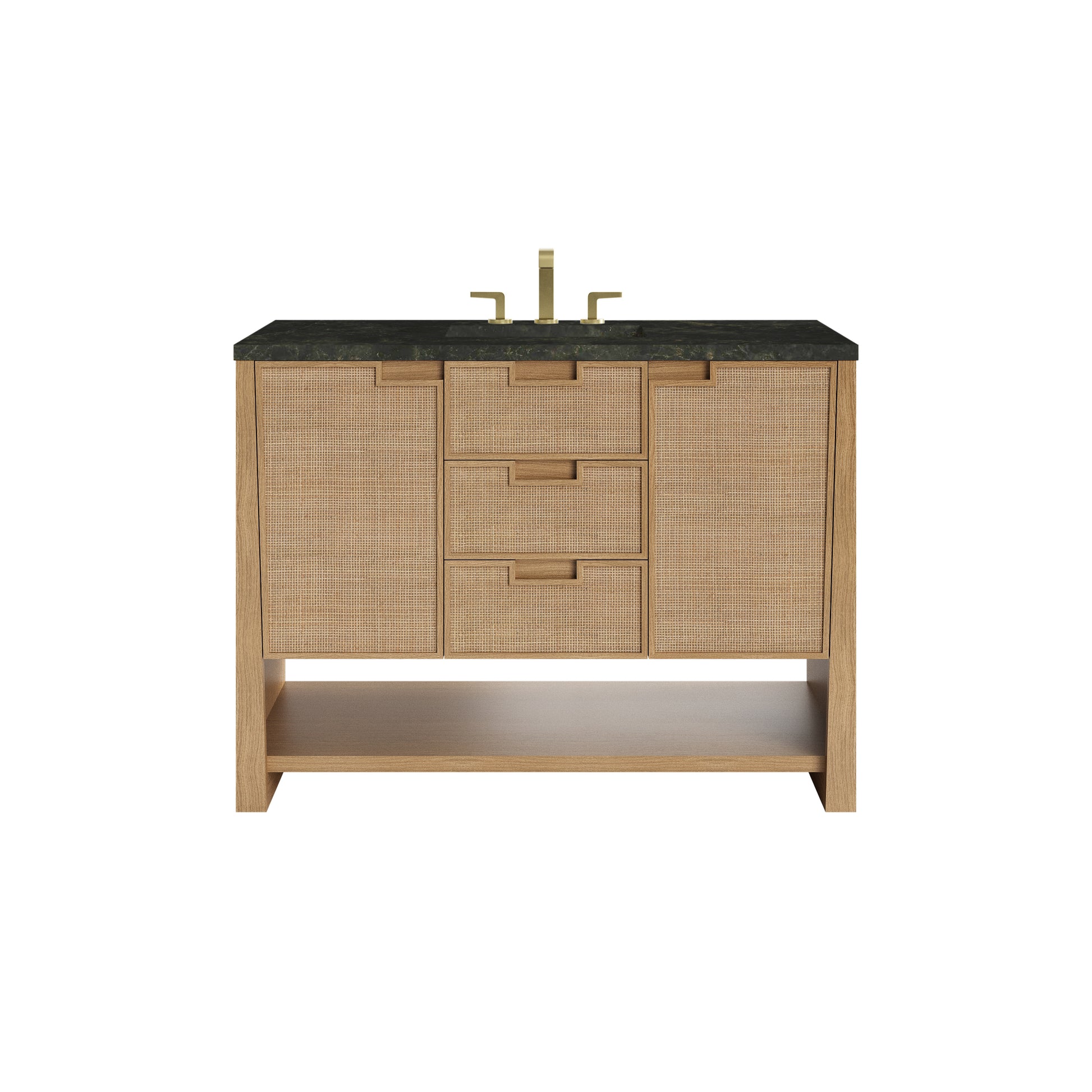 Renovate for Less Atlanta Solene 48" Single Vanity, Seaside Oak, w/ 3 CM Phantome Eclos Top