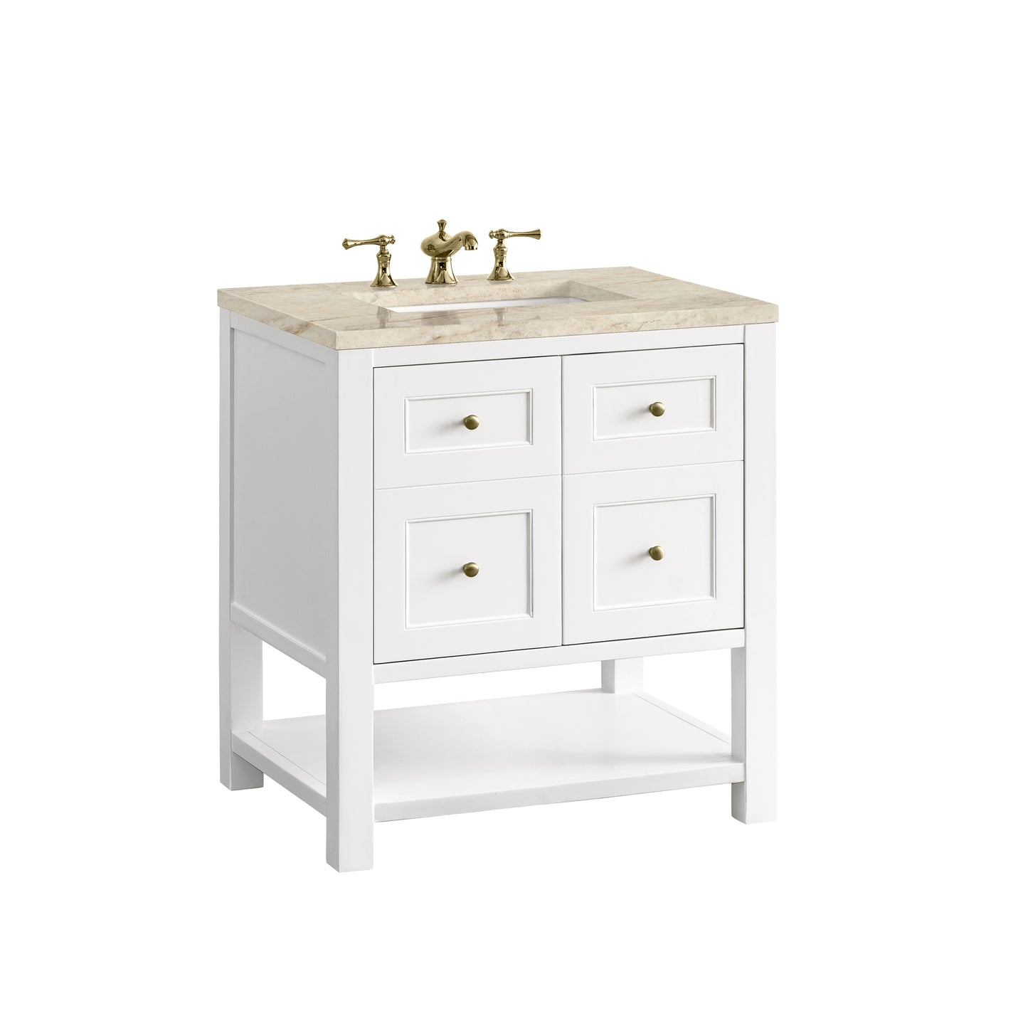 Renovate for Less Atlanta Breckenridge 30" Single Vanity, Bright White, w/ 3 CM Tajnar Eclos Top