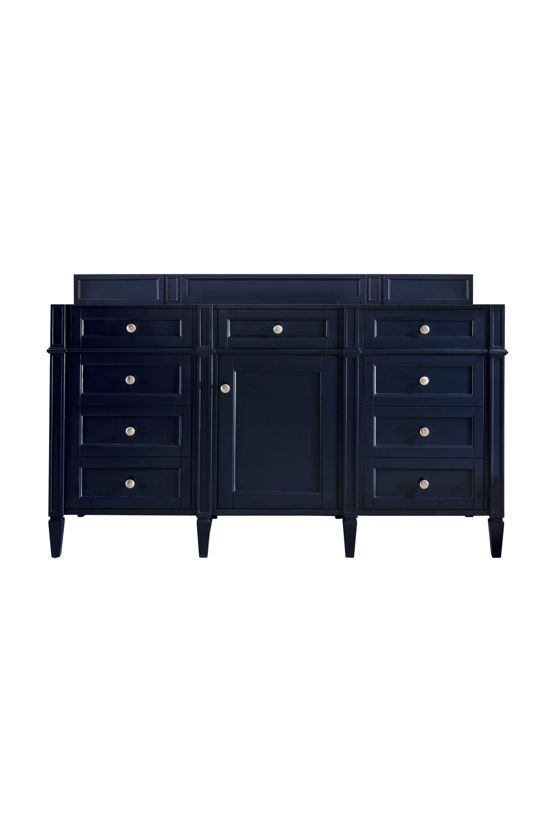 Renovate for Less Atlanta Brittany 60" Single Vanity, Victory Blue w/ 3 CM Eternal Jasmine Pearl Silestone Top