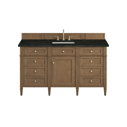Renovate for Less Atlanta Brittany 60" Single Vanity, Pecan w/ 3 CM Phantome Eclos Top