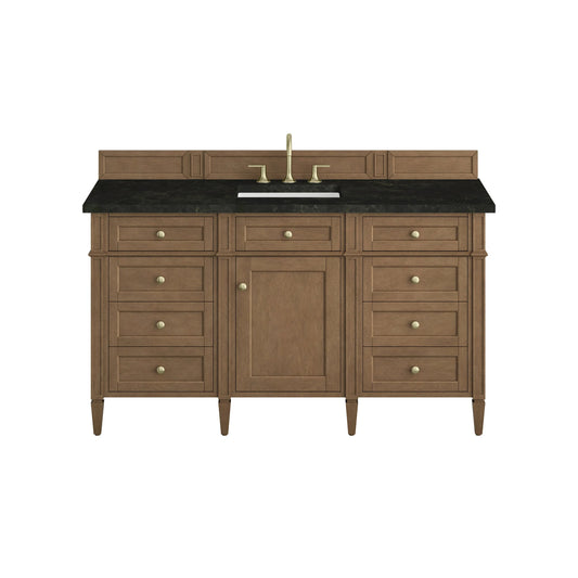 Brittany 60" Single Vanity, Pecan w/ 3 CM Phantome Eclos Top