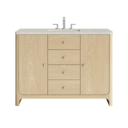 Gracyn 48" Single Vanity, Coastal Driftwood, w/ 3 CM Siberian Silestone Top w/FreePower Wireless Charger