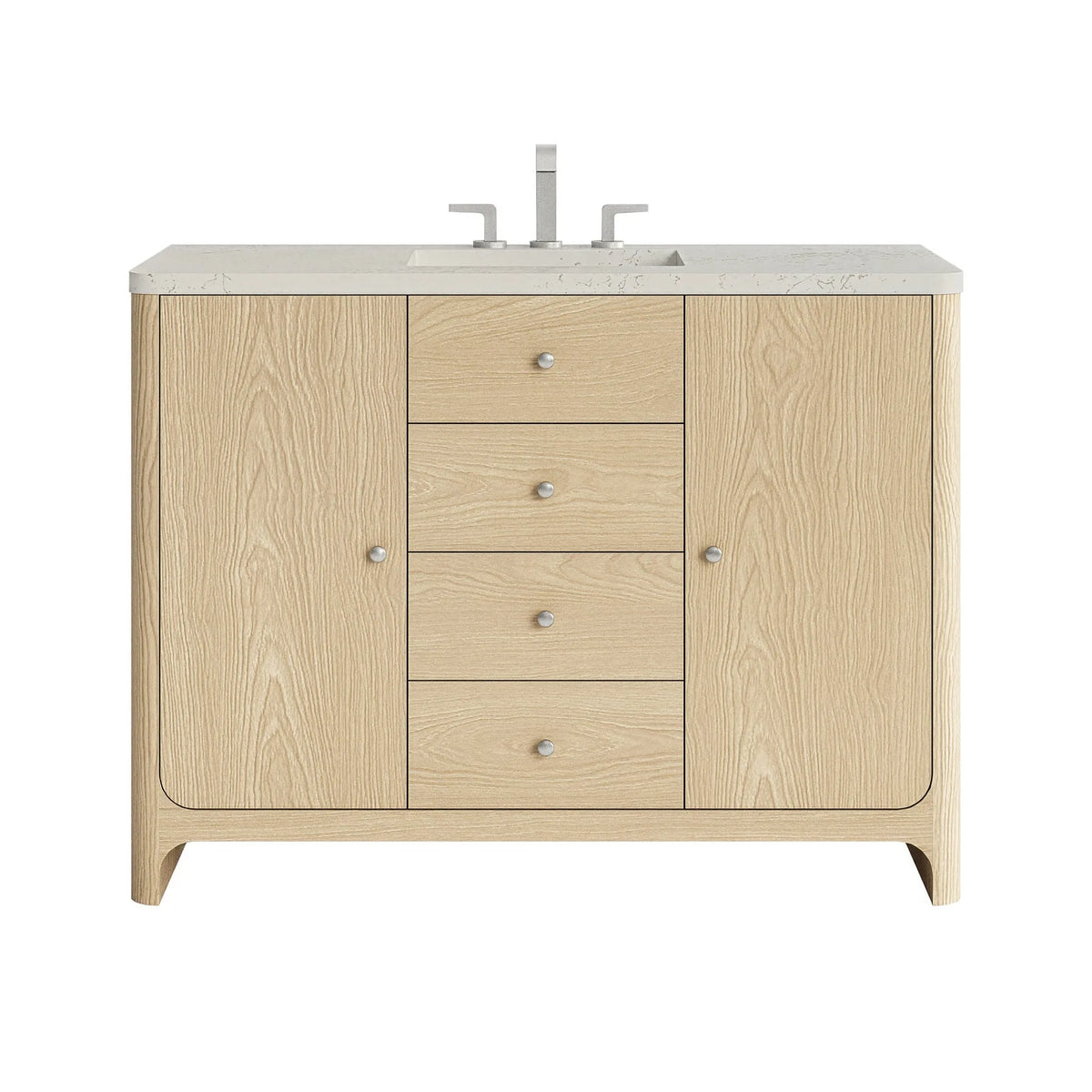 Gracyn 48" Single Vanity, Coastal Driftwood, w/ 3 CM Siberian Silestone Widespread Top