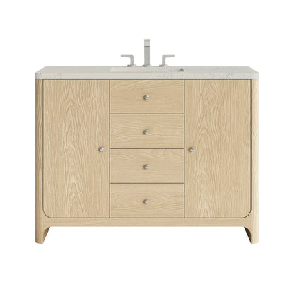Gracyn 48" Single Vanity, Coastal Driftwood, w/ 3 CM Siberian Silestone Widespread Top