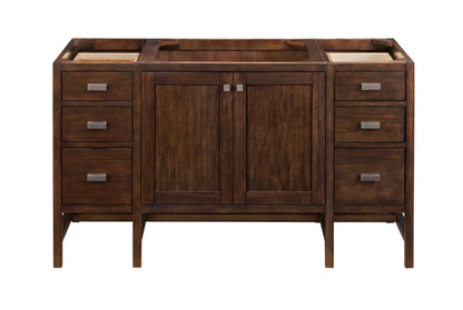 Addison 60" Single Vanity, Mid-Century Acacia w/ 3 CM Carrara White Top
