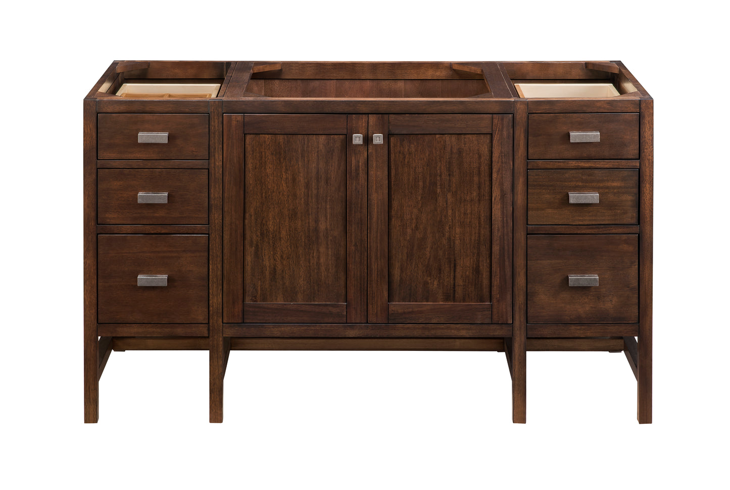 Renovate for Less Atlanta Addison 60" Single Vanity, Mid-Century Acacia w/ 3 CM White Zeus Silestone Top