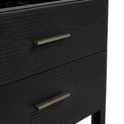 Lucian 72" Double Vanity, Carbon Oak w/ 3 CM Victorian Silver Silestone Widespread Top