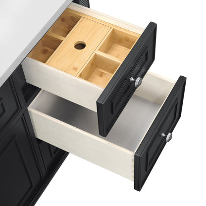 Renovate for Less Atlanta Lorelai 48" Single Vanity, Black Onyx, w/ 3 CM Phantome Eclos Top