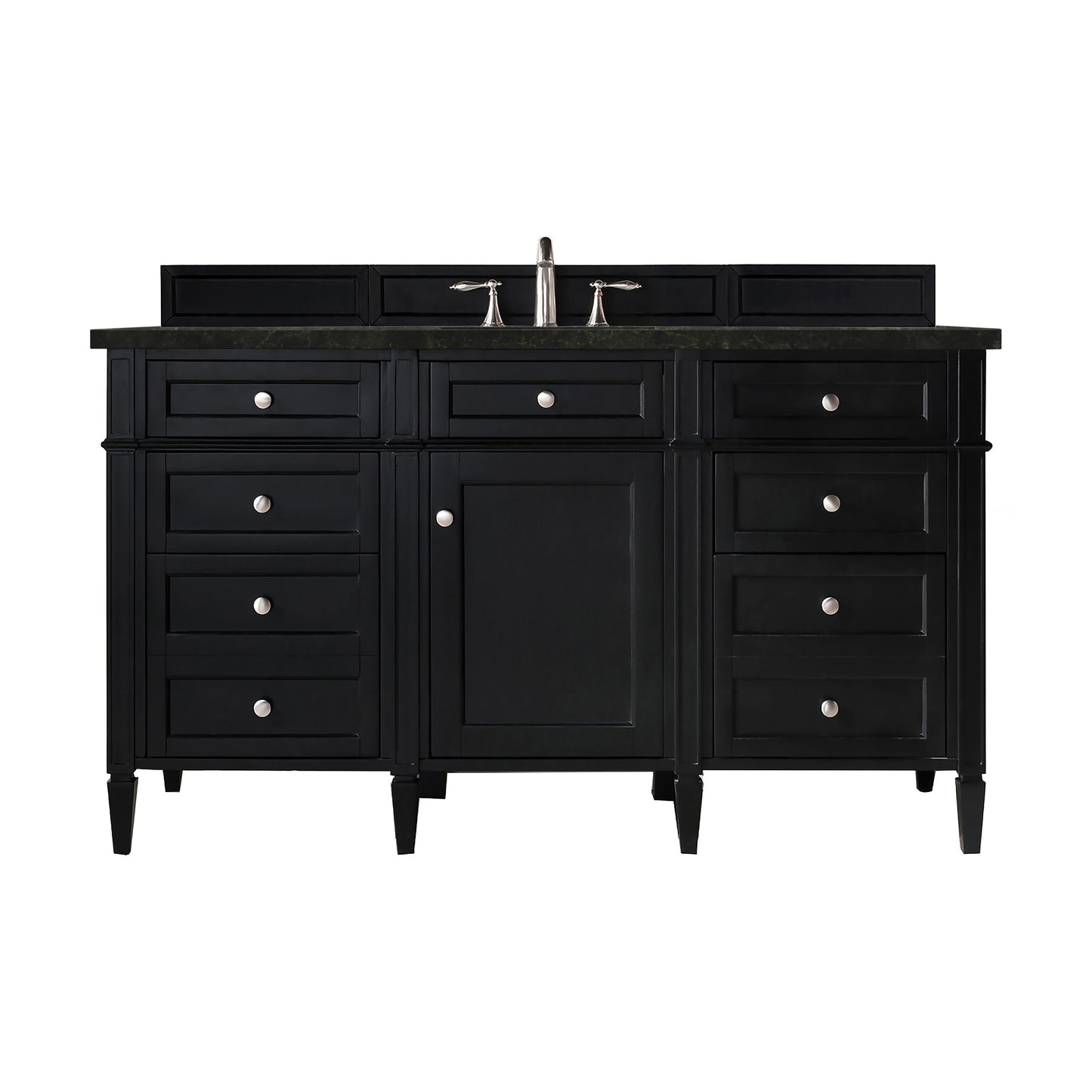 Renovate for Less Atlanta Brittany 60" Single Vanity, Black Onyx, w/ 3 CM Phantome Eclos Top