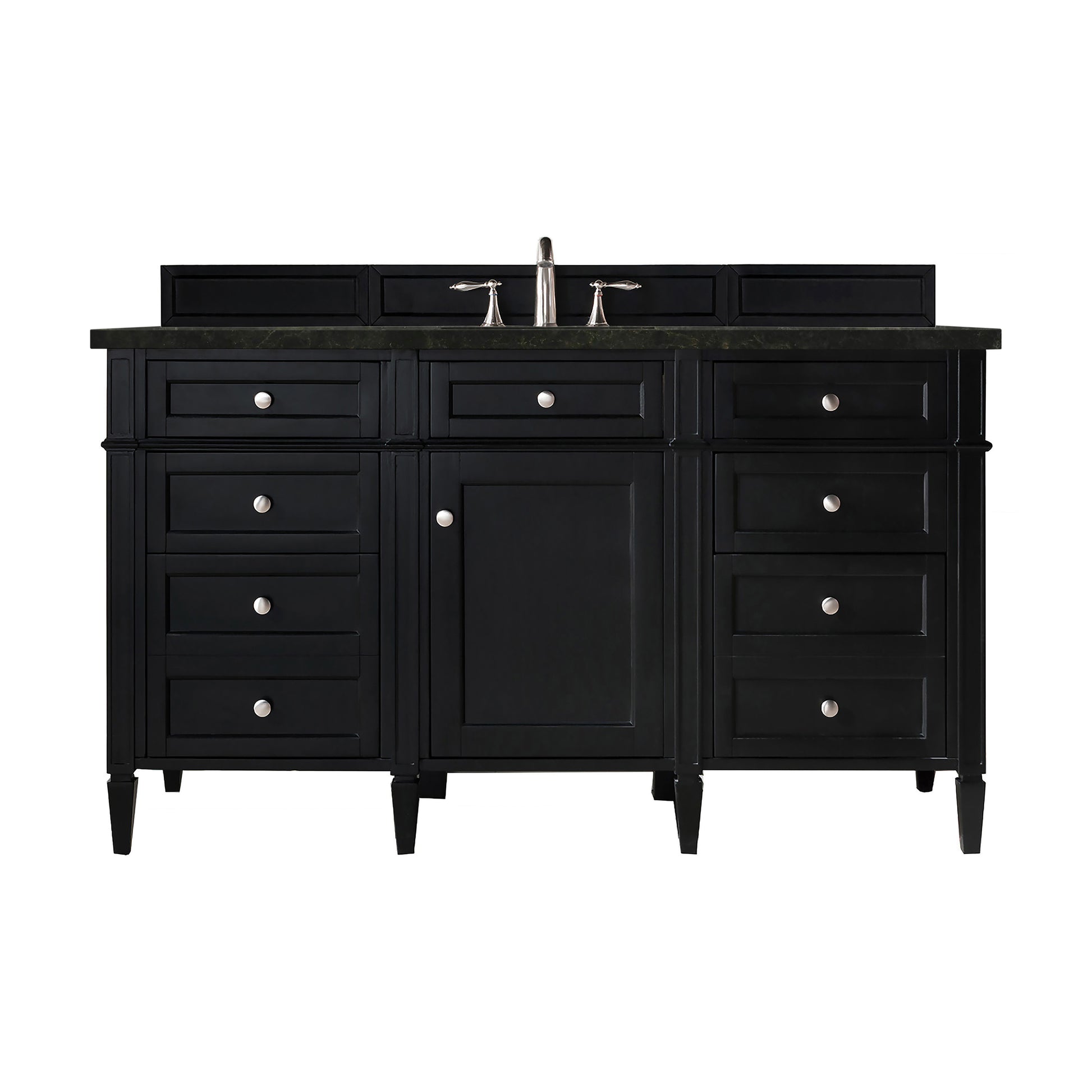 Renovate for Less Atlanta Brittany 60" Single Vanity, Black Onyx, w/ 3 CM Phantome Eclos Top