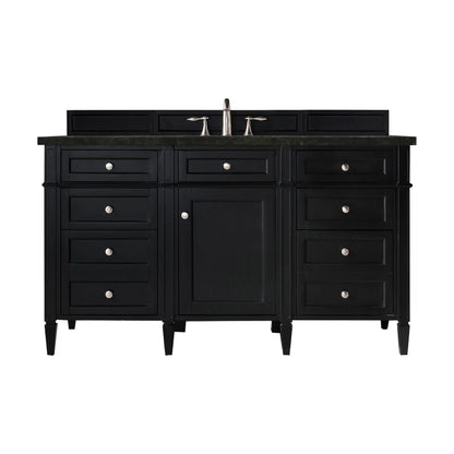 Renovate for Less Atlanta Brittany 60" Single Vanity, Black Onyx, w/ 3 CM Phantome Eclos Top