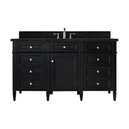 Brittany 60" Single Vanity, Black Onyx, w/ 3 CM Phantome Eclos Top