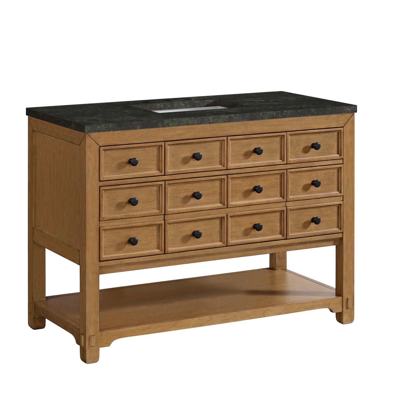 Renovate for Less Atlanta Malibu 48" Single Vanity, Amber Birch, w/ 3 CM Phantome Eclos Top