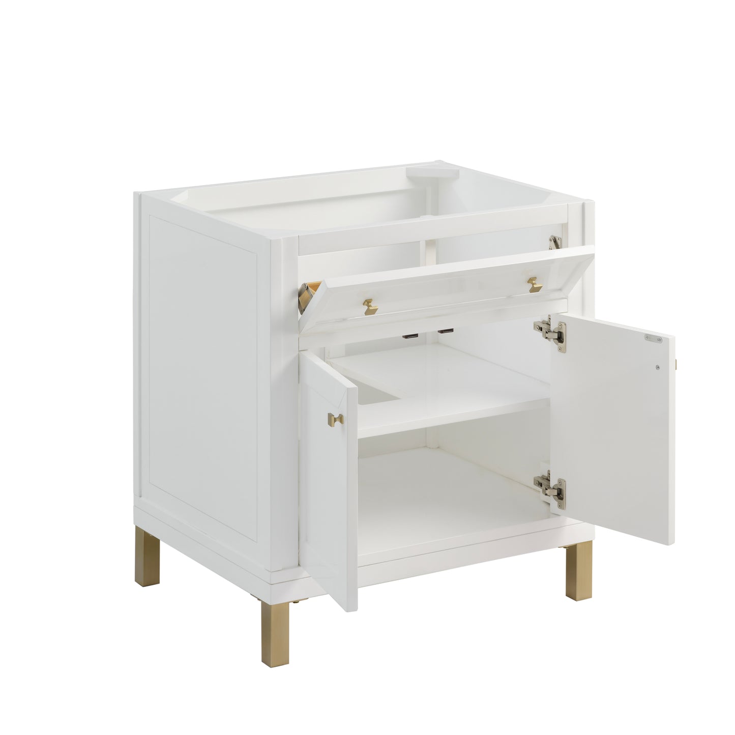 Renovate for Less Atlanta Chicago 30" Single Vanity, Glossy White, w/ 3 CM Phantome Eclos Top