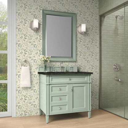 Brittany 36" Single Vanity, Sage Green, w/ 3 CM Phantome Eclos Top