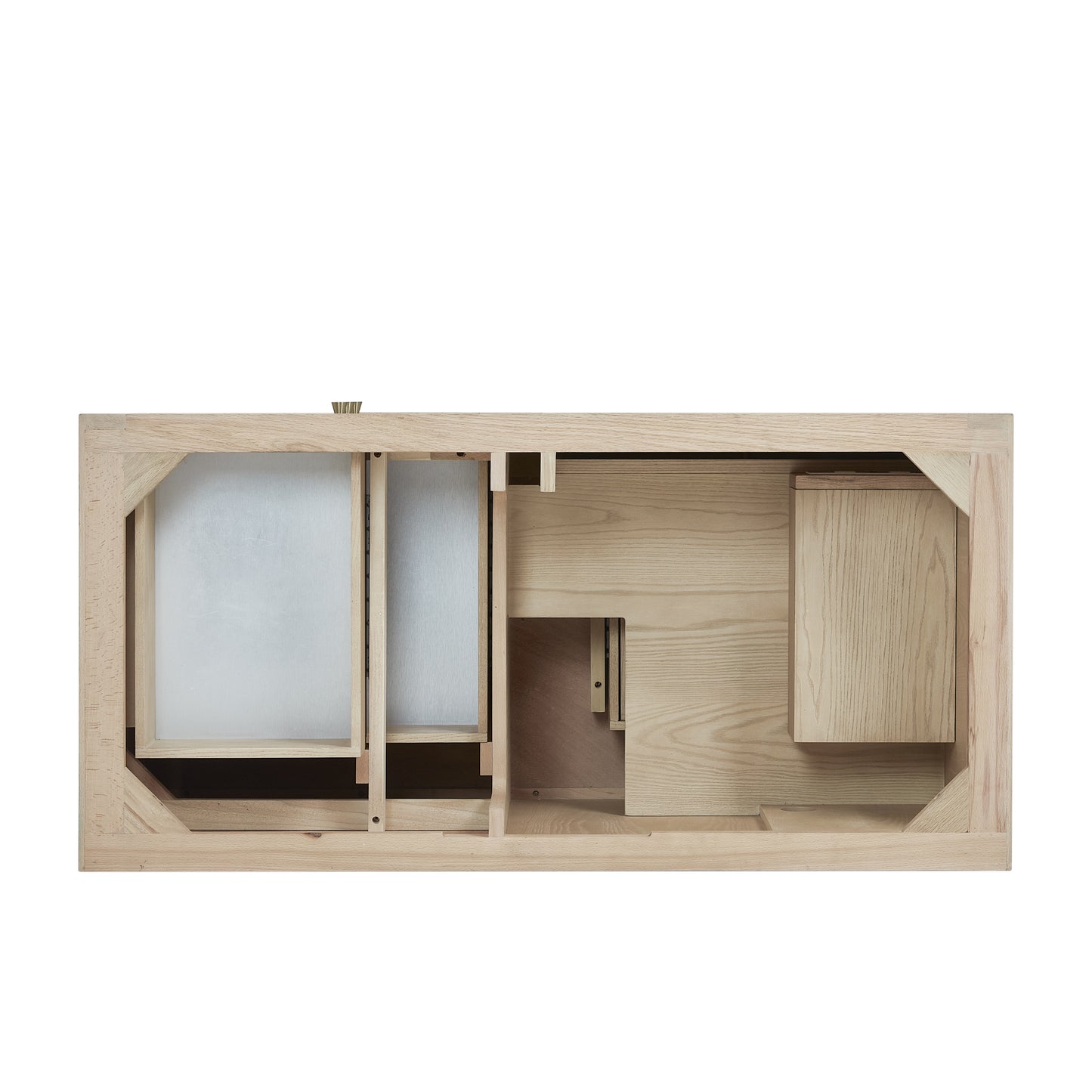 Renovate for Less Atlanta Marigot 48" Single Vanity, Sunwashed Oak w/ 3 CM Charcoal Soapstone Silestone Top