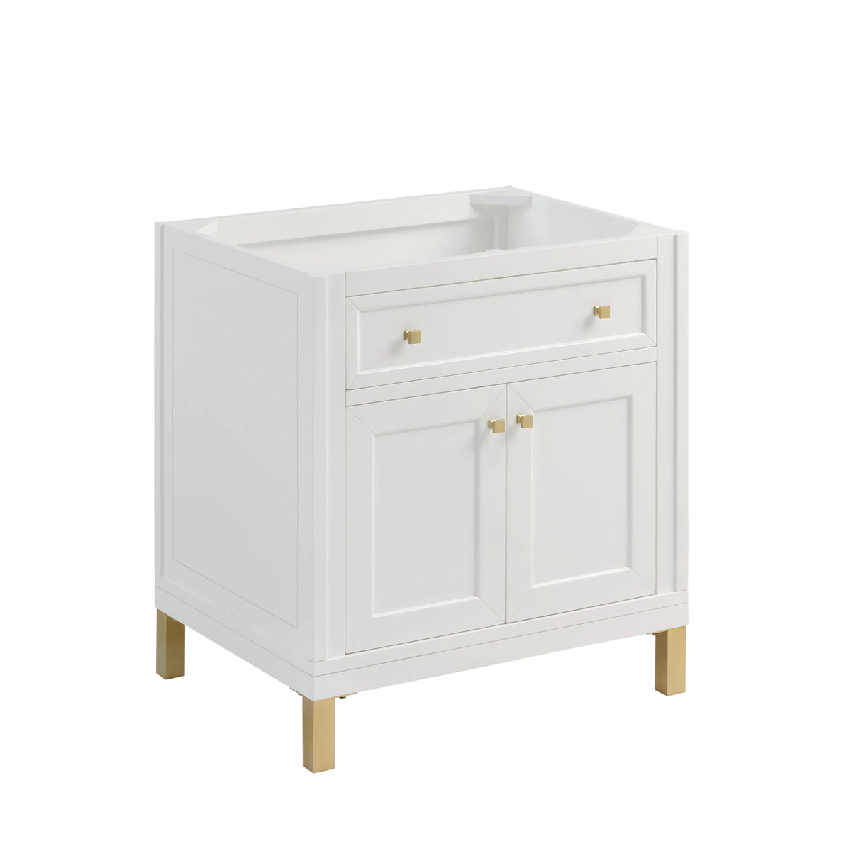 Chicago 30" Single Vanity, Glossy White, w/ 3 CM Phantome Eclos Top