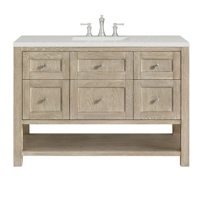 Breckenridge 48" Single Vanity, Whitewashed Oak w/ 3 CM Lime Delight Silestone Top