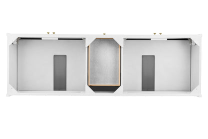 Renovate for Less Atlanta Chicago 72" Double Vanity, Glossy White, w/ 3 CM White Zeus Silestone® Top
