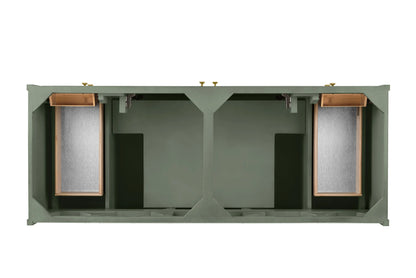 Chicago 60" Double Vanity, Smokey Celadon, w/ 3 CM Carrara Marble Top