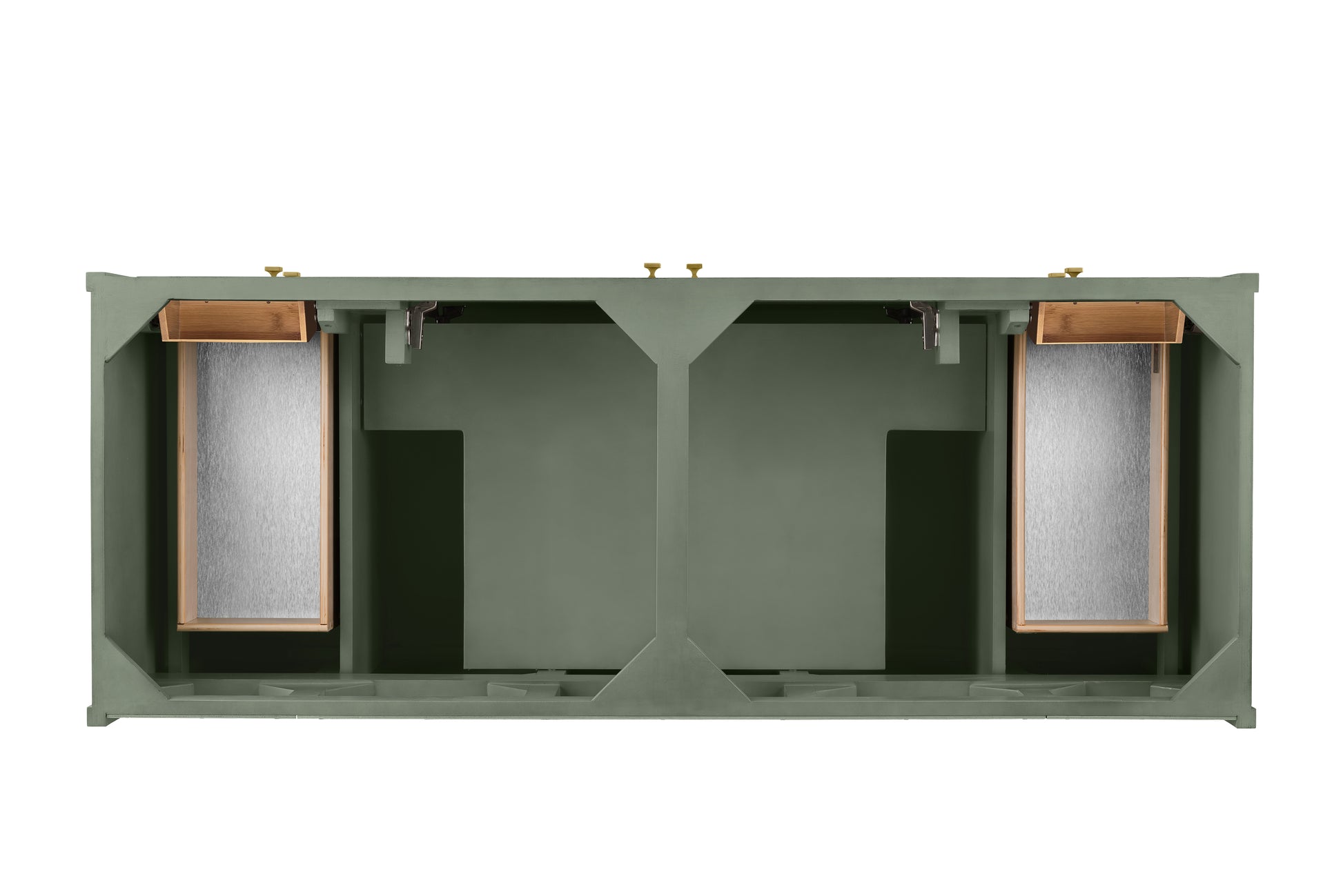 Renovate for Less Atlanta Chicago 60" Double Vanity, Smokey Celadon, w/ 3 CM Eternal Jasmine Pearl Silestone® Top