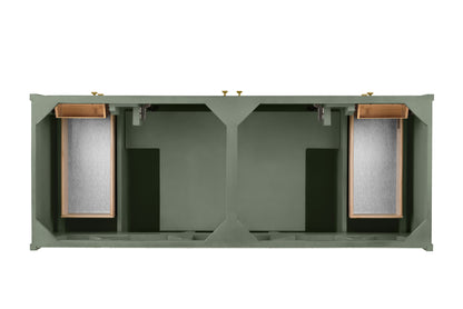 Renovate for Less Atlanta Chicago 60" Double Vanity, Smokey Celadon, w/ 3 CM Eternal Jasmine Pearl Silestone® Top