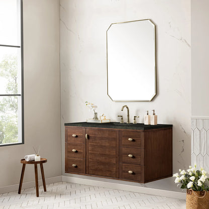 Amberly 48" Single Vanity, Mid-Century Walnut, w/ 3 CM Phantome Eclos Top