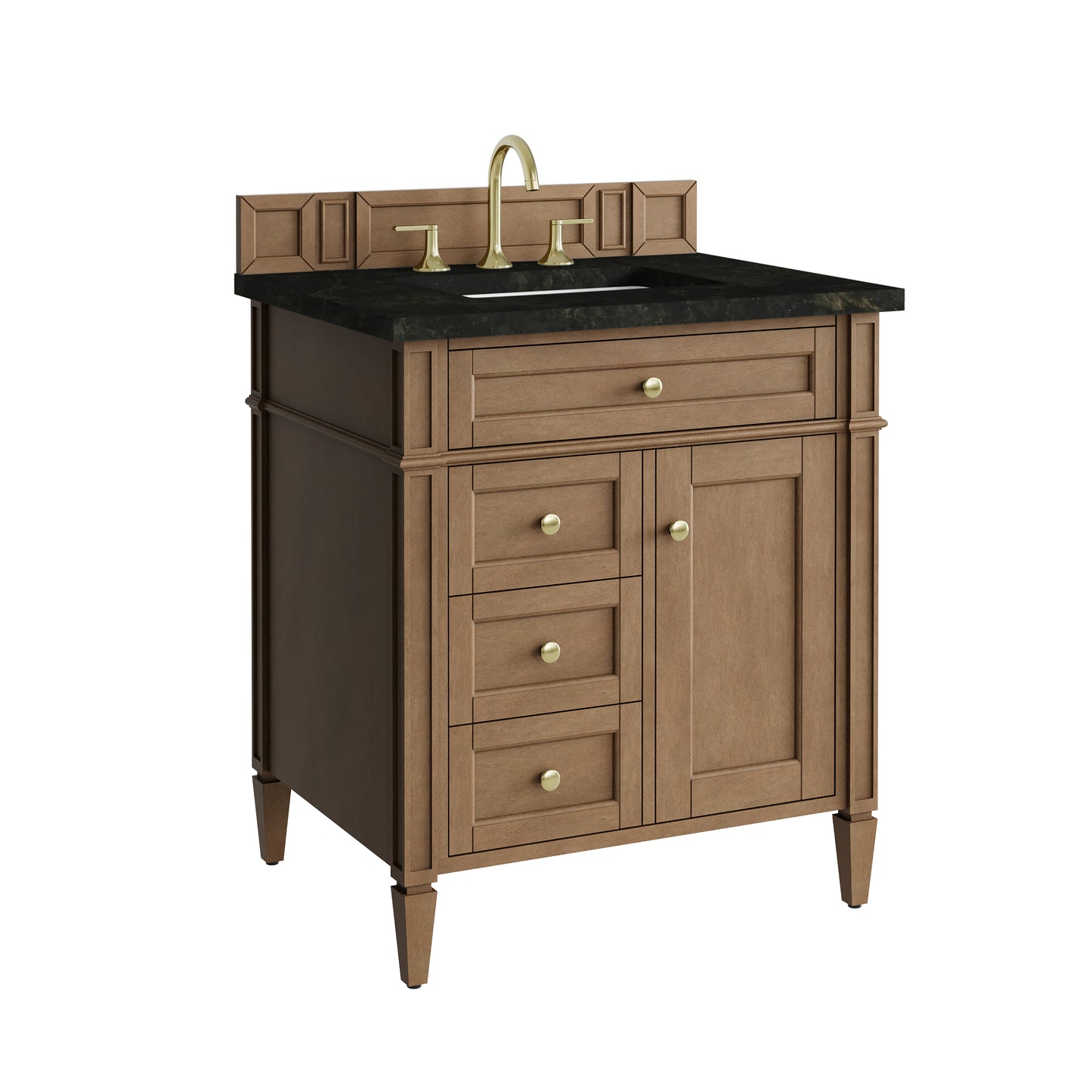Renovate for Less Atlanta Brittany 30" Single Vanity, Pecan w/ 3 CM Phantome Eclos Top