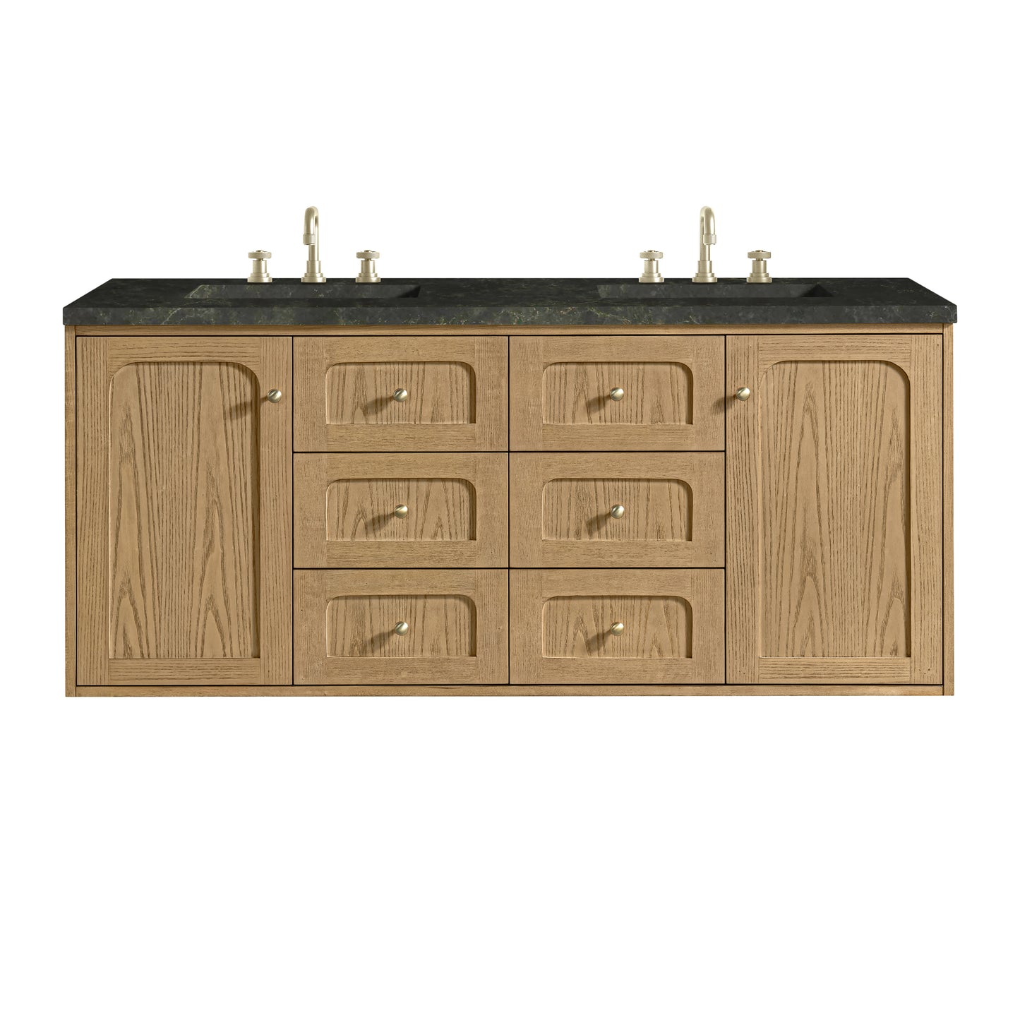 Renovate for Less Atlanta Laurent 60" Double Vanity, Light Natural Oak, w/ 3 CM Phantome Eclos Top