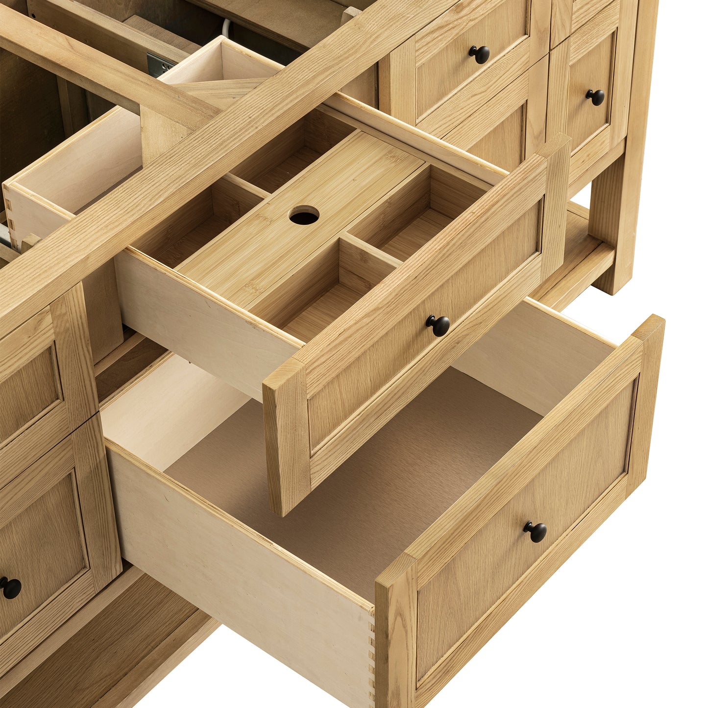 Renovate for Less Atlanta Breckenridge 72" Double Vanity, Light Natural Oak w/ 3 CM Ethereal Noctis Top