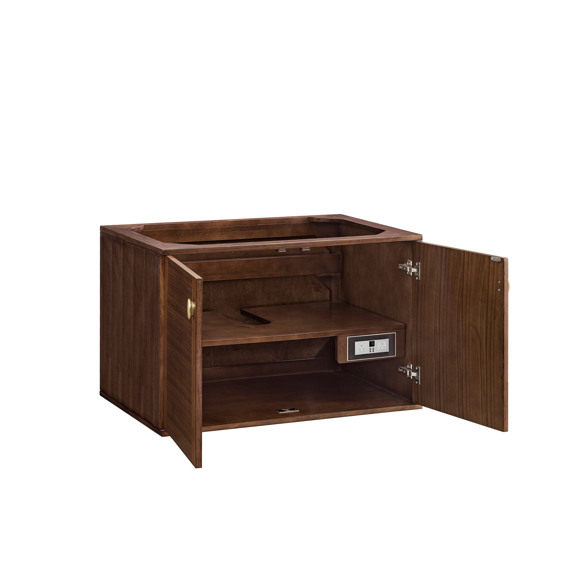 Renovate for Less Atlanta Amberly 36" Single Vanity, Mid-Century Walnut w/ 3 CM Carrara Marble Top