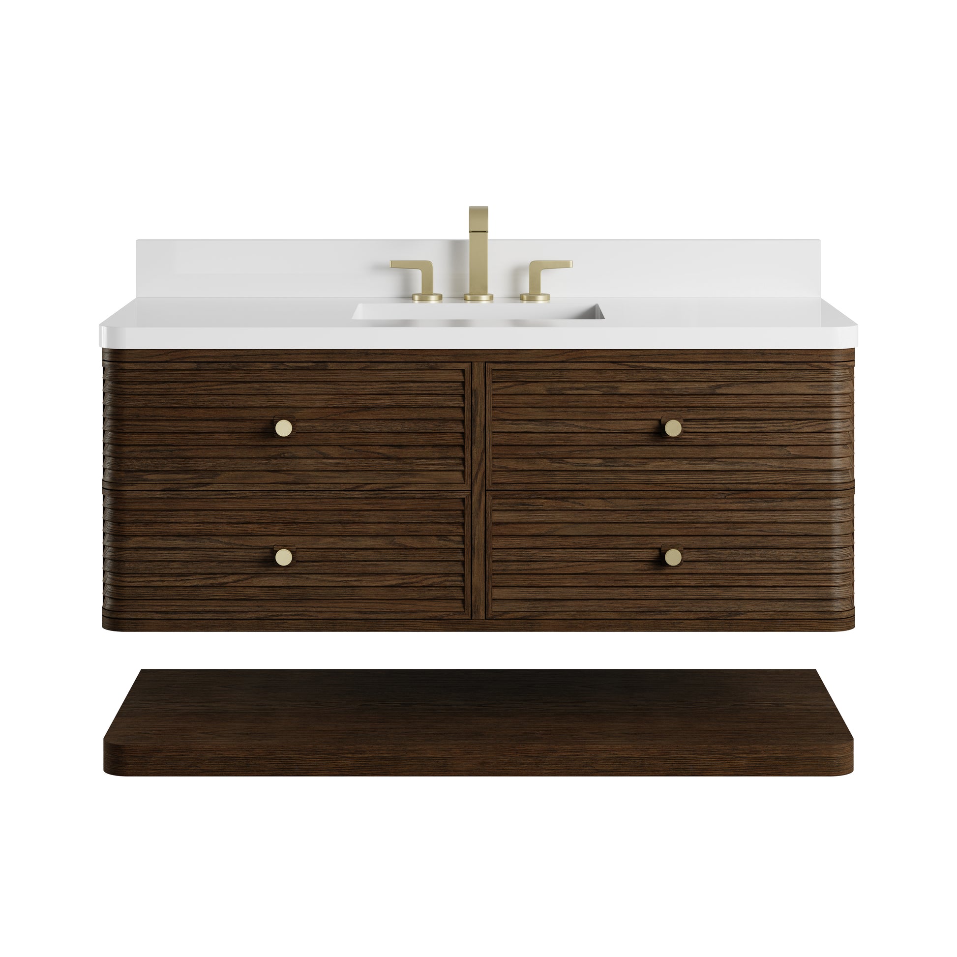 Renovate for Less Atlanta Allamari 48" Single Vanity, Sable w/ 3 CM White Zeus Silestone Top