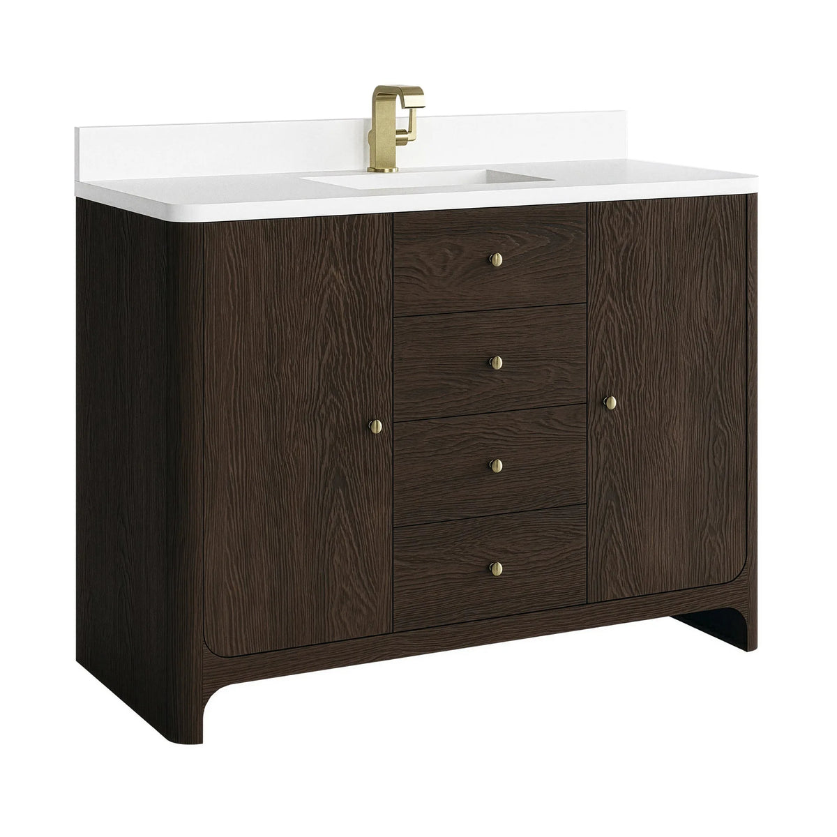 Gracyn 48" Single Vanity, Sable, w/ 3 CM White Zeus Quartz Top