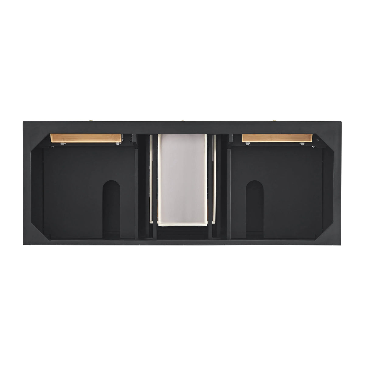 Lorelai 60" Double Vanity, Black Onyx w/ 3 CM Ethereal Noctis Silestone Top w/FreePower Wireless Charger