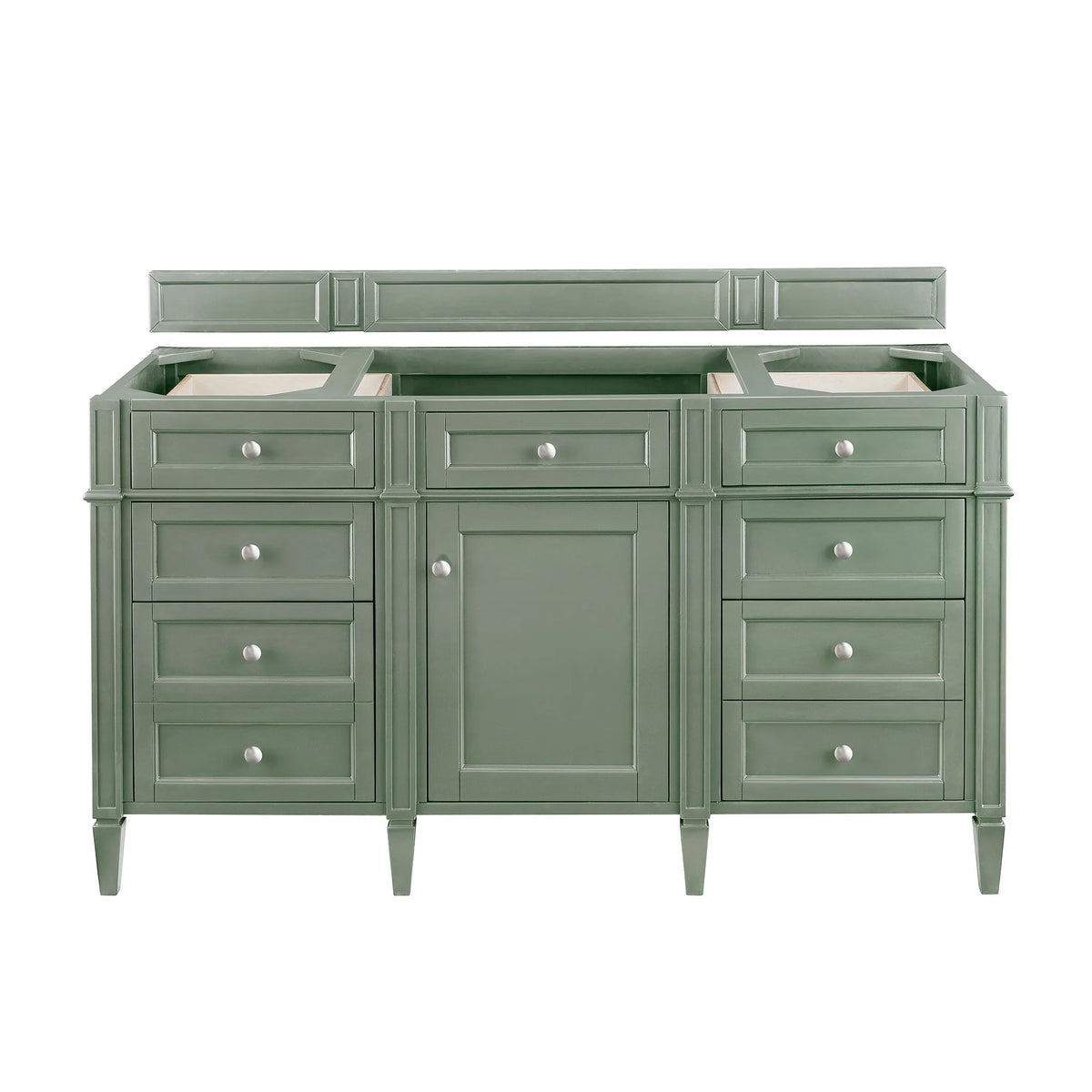 Brittany 60" Single Vanity, Smokey Celadon w/ 3 CM Carrara Marble Top