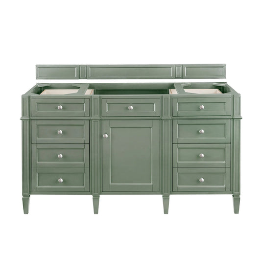 Brittany 60" Single Vanity, Smokey Celadon w/ 3 CM Carrara Marble Top