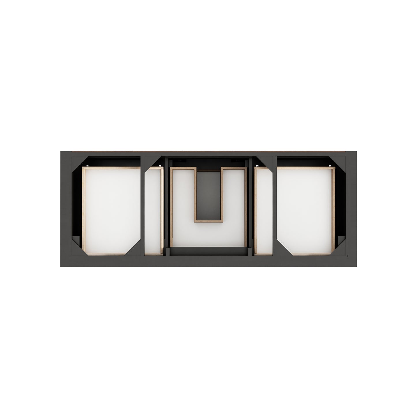 Renovate for Less Atlanta Brookfield 60" Single Vanity, Black Onyx w/ 3 CM Parisien Bleu Silestone Top w/ FreePower Wireless Charger