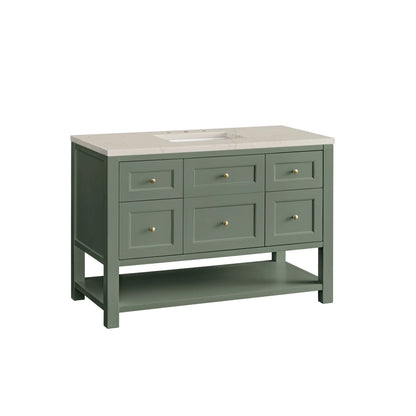 Breckenridge 48" Single Vanity, Smokey Celadon, w/ 3 CM Siberian Silestone Top
