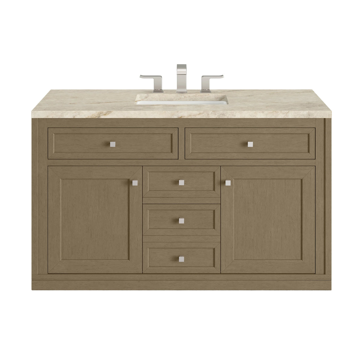 Chicago 48" Single Vanity, Walnut Whisper, w/ 3 CM Tajnar Eclos Top w/FreePower Wireless Charger