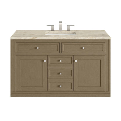 Chicago 48" Single Vanity, Walnut Whisper, w/ 3 CM Tajnar Eclos Top w/FreePower Wireless Charger