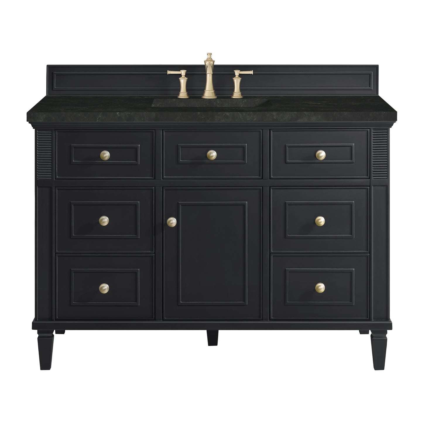 Renovate for Less Atlanta Lorelai 48" Single Vanity, Black Onyx, w/ 3 CM Phantome Eclos Top