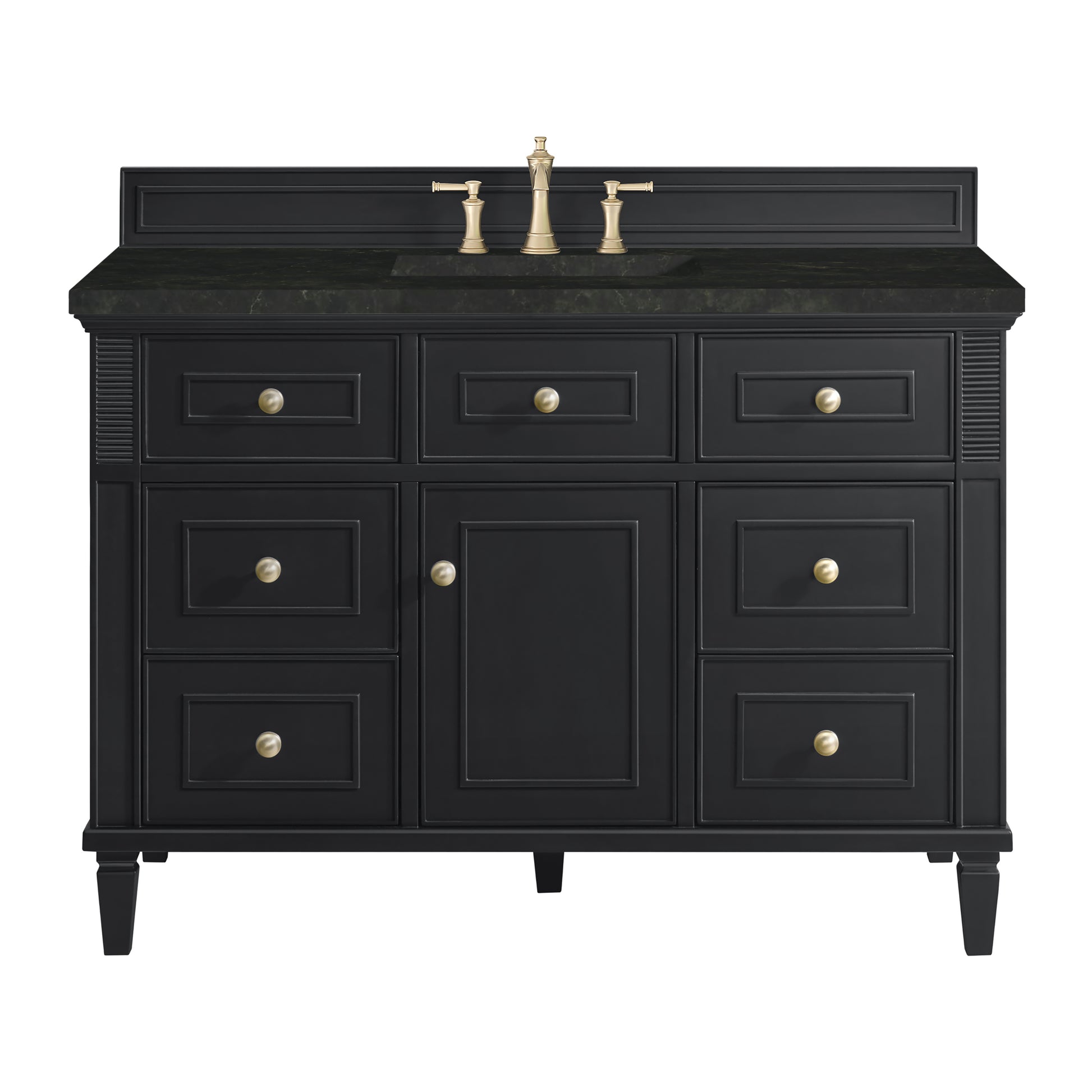 Renovate for Less Atlanta Lorelai 48" Single Vanity, Black Onyx, w/ 3 CM Phantome Eclos Top