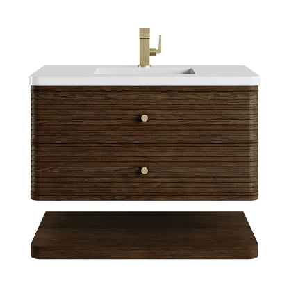 Allamari 36" Single Vanity, Sable w/ Single Hole 3 CM White Zeus Silestone Top